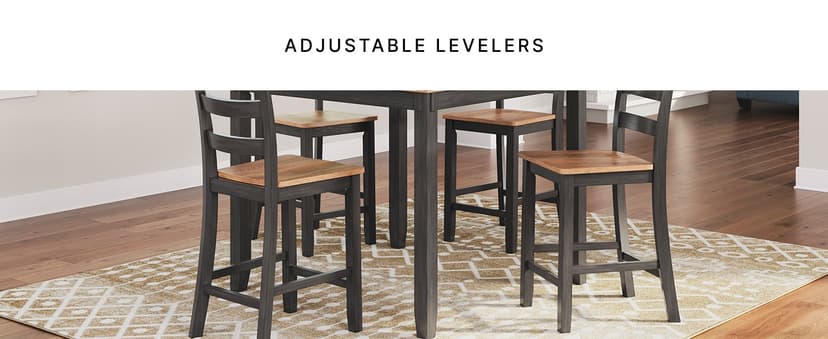Signature Design by Ashley Gesthaven Counter Height Barstool, Set of 2, Adjustable Levelers, Solid Wood Frame, Natural/Brown