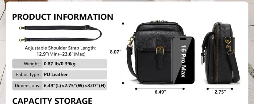 Pelimoo Small Crossbody Bags for Women Vegan Leather Messenger Purses, Vintage Wallet Anti Theft Shoulder Handbags with Card Slots