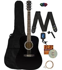 Fender FA-125 Acoustic Guitar - Sunburst Bundle with Gig Bag, Tuner, Strings, Strap, Picks, and Austin Bazaar Instructional DVD