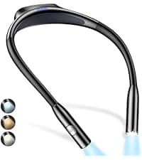 Gritin Reading Light, Rechargeable Book Light for Reading in Bed - Eye Caring 3 Color Temperatures, 5-Level Dimmable Brightness, Long Lasting, Compact Size Clip on Book Lamp for Bookworms-Blue