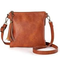 Vintage Tassel Purse: soft leather, fits a large phone, cards & keys —gifts for teen girls, birthday & Christmas seOSTO Small Crossbody Bags for Women, Tassel Purse, Gifts for Teen Girls B073QMXQLW