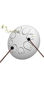 Rain Drum for Outside Garden, 6 Inches 8 Notes Steel Tongue Chakra Drums, Waterproof Meditation Rain Chime, Musical Instruments for Adult Gift with Bag, Music Book, Drum Mallets (Green) B0D9QJNPJ3