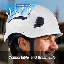ANSI-Certified Industrial Safety Helmet RGS-6C with Adjustable Vents, 6-Point Suspension Hard Hats for Construction, Rescue, Outdoor Work