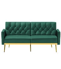 Upholstered Chaise Lounge with Right Armrest & Lumbar Pillow,Button Tufted Lounge Sofa with Storage,Lounge Chair Indoor,Modern Velvet Lounge Chair for Bedroom, Living Room and Office,Blue