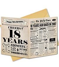 18th Birthday Card, 18th Birthday Decorations for Girls Boys, 18th Birthday Gifts for Son Daughter, Back in 2007 Birthday Card, Black Gold