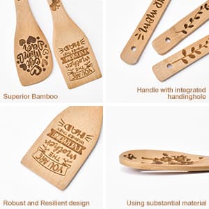 Mothers Day Mom Gifts for Mom Grandma Wife from Husband Daughter Son -Wooden Cooking Spoons Set - Mother's, Christmas,Birthday, Anniversary Kitchen Cooking Presents Ideas for Women Her