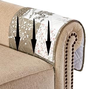 Non Slip Armchair Caddy for Sofa Recliner, Washable Remote Controls Holder, Storage for Magazine, Phone, iPad Brilliant Sunshine Pink Rose & Grey Toile Couch Armrest Organizer, 35"×13" B07X3Z4HYK