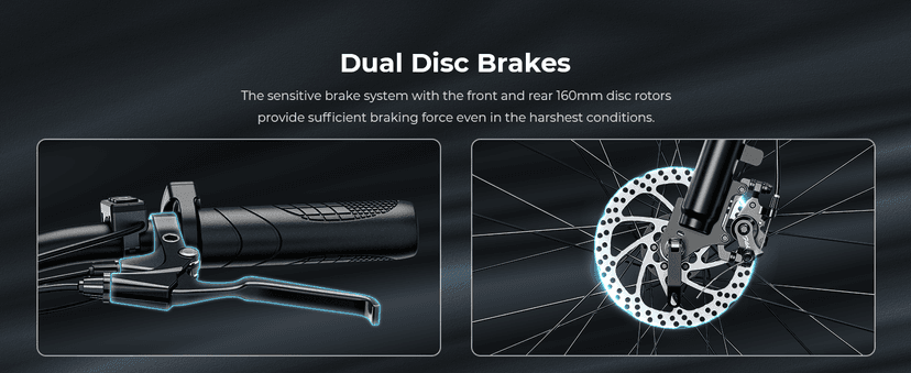 Jasion EB5 Electric Bike for Adults with Peak 1000W Brushless Motor, 40Miles 20MPH Commuting Electric Mountain Bike with 360Wh Removable Battery, 7-Speed, 26" Tires and Front Fork Suspension