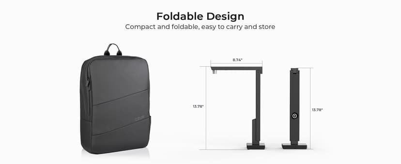 CZUR Lens800 Pro 8MP Portable Document Scanner & Document Camera, Travel-Friendly Mobile PDF Scanner, Capture Size A4, Fast Scan 1s/Page, Easy-to-Use OCR, for Mac & Windows