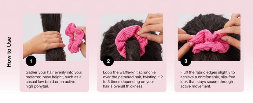 Machine-washable cotton-blend elastic hair ties for comfortable daily wear, wide assortment of colors to suit any look Scünci Hair Scrunchies, Waffle Knit Cotton, No-Damage, 36 Count B07S3KGBHL
