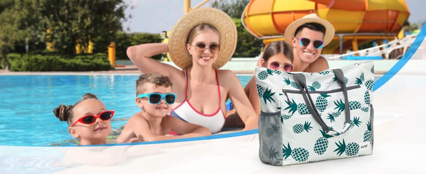 G4Free Beach Bag, Waterproof Sandproof Beach Tote Bag, Large Capacity Foldable for Women