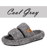 Machine-washable, Gifts, Memory Foam, Anti-slip Sole, Lightweight, Indoor and Outdoor, Cozy EverFoams Womens Fuzzy Open-toe Slippers Memory Foam Indoor House Shoes B0CLGNYKFR