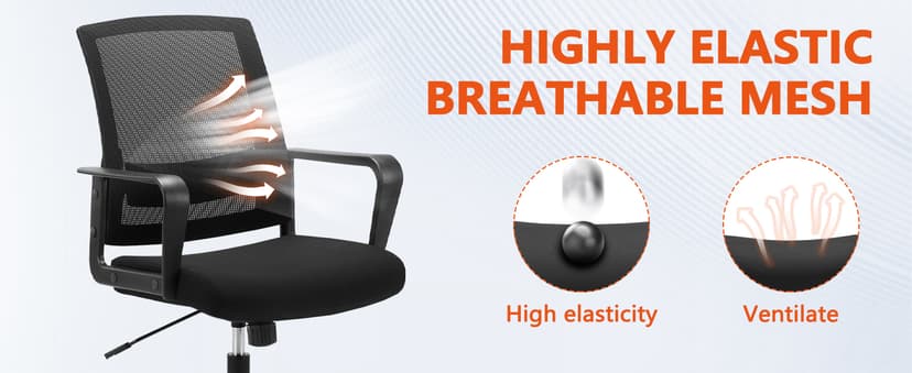 CLATINA Ergonomic Rolling Mesh Desk Chair with Executive Lumbar Support and Adjustable Swivel Design for Home Office Computer Black 8 Pack