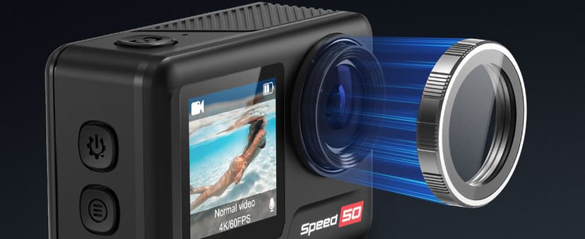 Waterproof Action Camera Underwater,Sports Camera 4K60FPS 30MP with EIS/Dual Screen/5X Zoom/Remote Control,Bare Underwater Camera with Waterproof Case,4K Action Camera for Vlogging/Video Recording