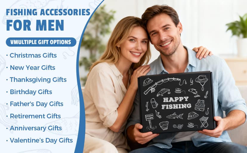 Gifts for Fishermen Fishing Lovers Gifts for Men Cool Fisherman Stuff for Mens Unique Fishing Accessories for Men with Keychain Mug Hat Socks B0FWJFQ3HG