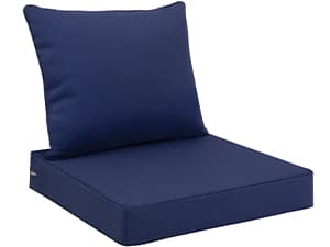 Favoyard Outdoor Seat Cushion Set 24 x 24 Inch Waterproof & Fade Resistant Patio Furniture Cushions with Removable Cover Deep Seat & Back Cushion with Tie Straps for Chair Sofa Couch