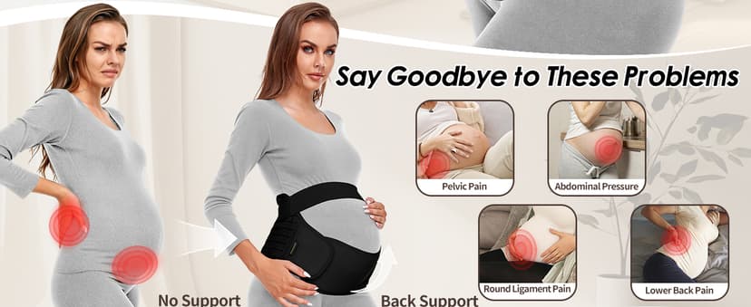 Pregnancy Support Belt Maternity Belly Band Pregnancy Belly Support Bands for Back/Pelvic/Hip Pain (M, Black) Maternity Belt Pregnancy Belly Band 3 in 1 Support Belt for Pregnant Women B09PZ5PSXW
