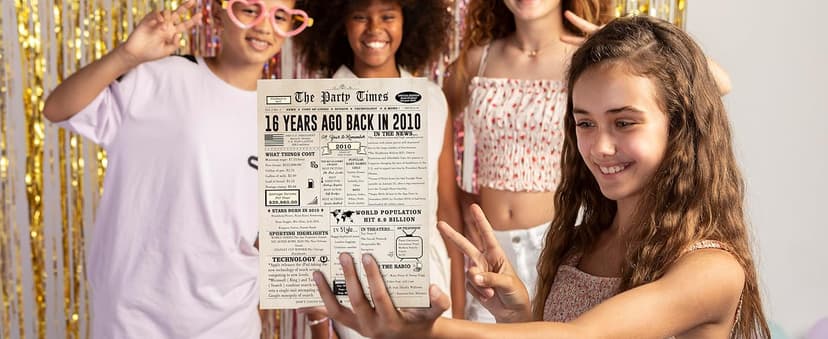 Huameigf Cool Gifts for 16 Year Old Girls Boys, Humor 16th Birthday Gifts Ideas for Girls Boys, Sweet 16th Birthday Card for Her Him, Happy 16 Birthday Decorations for Daughter Son