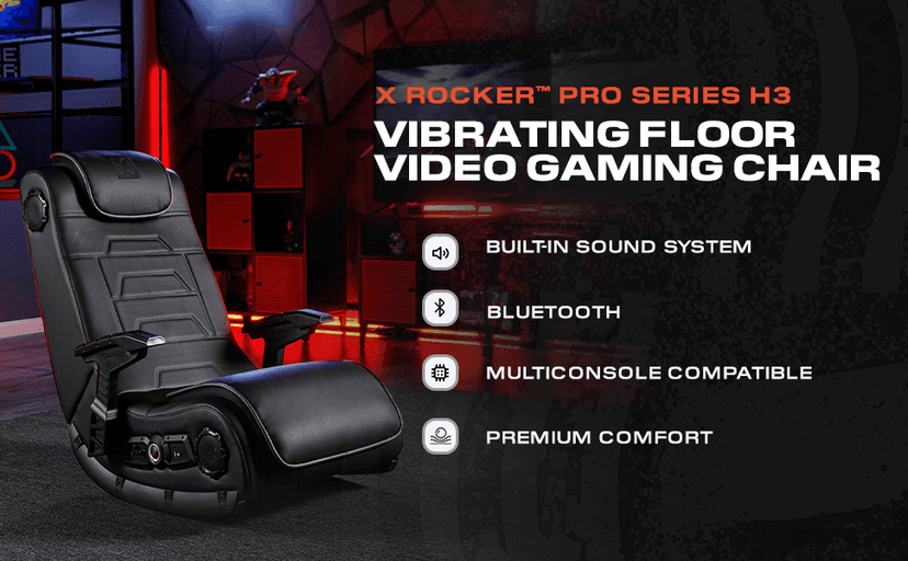 X Rocker Video Gaming Floor Rocker Chair, Built-in Audio, College Dorm Essentials for Guys and Girls, Bedroom, Foldable, Gifts for Gamers