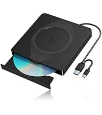 7 in 1 External DVD Drive, External CD/DVD Drive for Laptop USB 3.0 & Type-C, Portable CD/DVD +/-RW Disk Drive, CD/DVD Burner CD ROM External Drive for Laptop Desktop PC Windows 10/11 XP Mac Linux