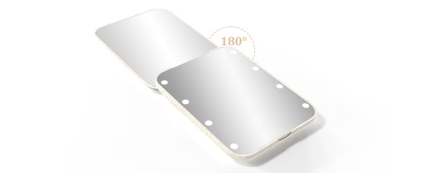 Kintion Wheat Straw Compact Mirror, 1X/3X Magnification, Lighted, Folding, Portable, Eco-Friendly, Great Gift