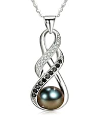 Gifts for Women Wife-Tahitian-Black-Pearl-Necklace-Gift for Wife Wedding Birthday Anniversary Jewelry-Mom Girlfriend Her Mothers Day Gifts for Mom Women Valentines Christmas Day