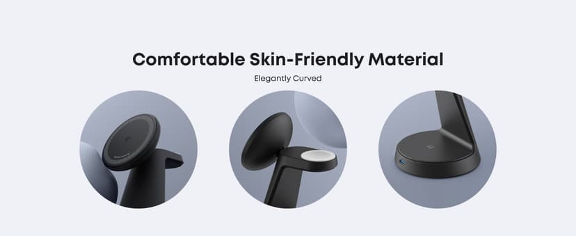 Anker MagSafe Charger Compatible, MagGo 3-in-1 Charging Station, Nano Charging Stand, Qi2 Certified 15W Magnetic Wireless Charger Dock, for iPhone17/16/15/14, Apple Watch,AirPods (Adapter Included)