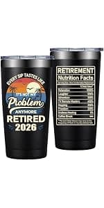 Happy Retirement Gifts for Coworker, Teachers, Nurse, Friends, Family - Every Sip Tastes Like It's Not My Problem Anymore Grifarny Retirement Gift for Woman 2026 - Retirement Tumbler Cup 20 oz B0GVDQD9N9