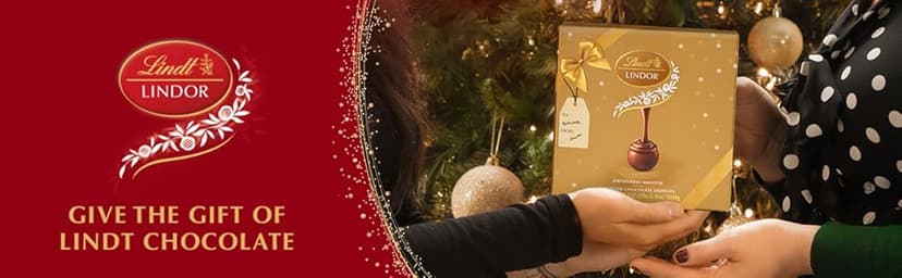 Lindt LINDOR Milk Chocolate Candy Truffles Modern Gift Box, Assorted Chocolate Candy with Smooth, Melting Truffle Center, 7.6 oz.