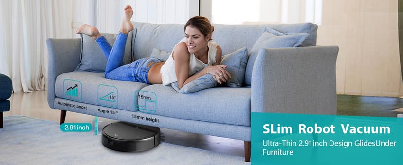 Robot Vacuum and Mop Combo, App/Alexa Control, Smart Robot Vacuum Cleaner, Ultra-Thin, Automatic Recharge Robotic Vacuum Cleaner for Pet Hair/Carpet/Hard Floor