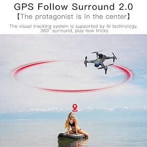 Lozenge Drones 360° Obstacle Avoidance Brushless Drones with Camera for Adults 4K GPS Smart Follow Auto Return Long Battery Life Quadcopter Big Size L900 HJ90 3 Battery Black Carbon Fiber Pattern