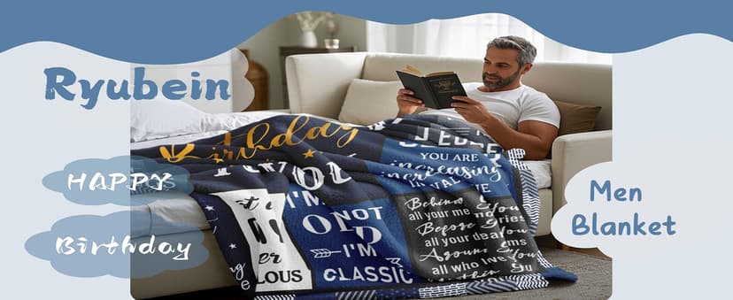 Ryubein 70th Birthday Gifts for Men, 70 Year Old Birthday Gifts for Men, Best Gifts for 70 Year Old Man, 1955 Birthday Gifts for Man, 70th Birthday Decorations Ideas Present Throw Blanket 50" X 60"