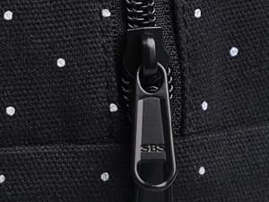 EurCross Upgraded Compact Black Lunch Bag for Girls Women,Canvas Reusable Insulated Polka Dot Lunch Tote Box Bag for Work School