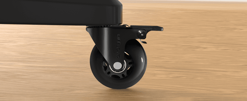Lifelong Office Chair Wheels Replacement Rubber Desk Chair Casters for Hardwood Floors and Carpet, Set of 5, Quiet & Smooth Rolling Casters with Brakes for Chairs to Replace Office Chair Mats