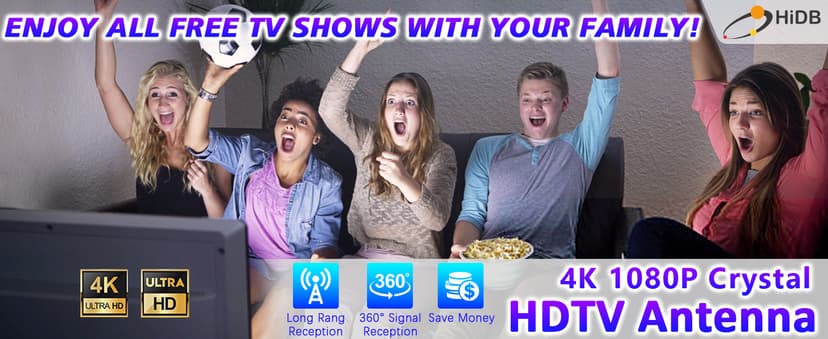 2025 Digital Rabbit Ear Antenna - Indoor Smart Long Distance Reception, Supports 4K 8K 1080p Local Channels