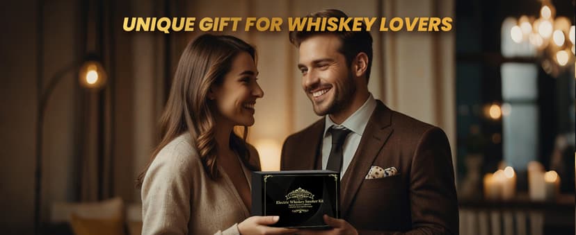 Electric Whiskey Smoker Kit, CHERRYQUEEN Old Fashioned Smoker Kit, Built-in Lighter & Ambient Light, 4 Reusable Ice Cubes 6 Wood Chips, Gifts for Men Dad Husband Whiskey Lovers (Birthday/Christmas)