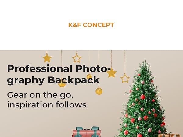 K&F CONCEPT 20L Camera Case for Photographers Large Capacity PU Leather Camera Bags with Raincover, 15.6 Inch Laptop Compartment for Camera Drone Bags