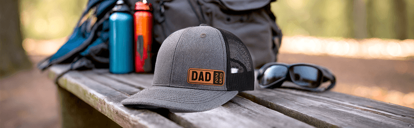 Dad Est 2025 2026 Hat for Men New Dad Gifts Customization Leather Patch Trucker Hat