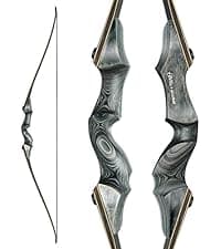 Black Hunter Recurve Bow and Arrow Set, GLURAK 60'' Wooden Takedown Recurve Bows Package, Archery Bow Kit for Target Practice and Hunting, Right Hand, 25-50 Lbs
