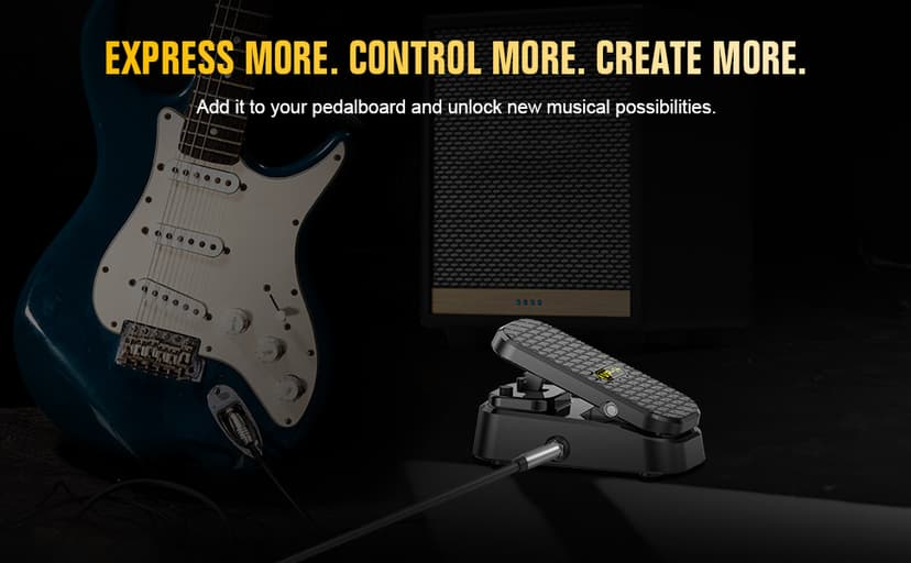 Volume Expression Pedal for Electric Guitar – Dual-Function Passive Foot Controller, No Power Required, Silent Operation, Non-Slip Design, 1/4” Input/Output for Effects and Pedalboards