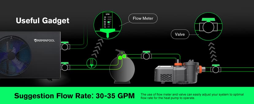Electric Pool Heat Pump, 30,000 BTU Pool Heater, 8000 Gallons, WiFi Control, Titanium Heat Exchanger, Smart Inverter, for Above Ground and Inground Pools, 120V