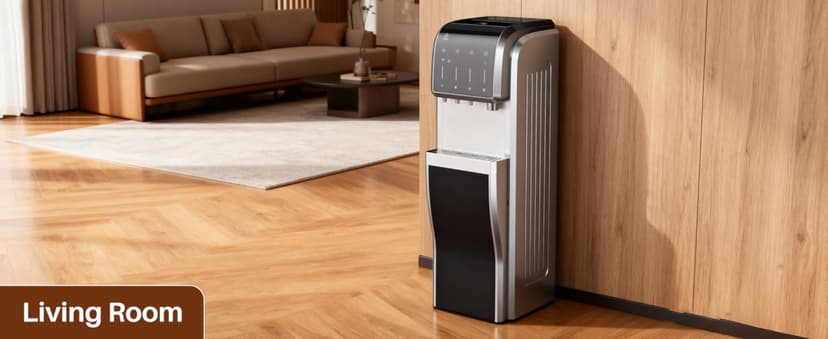 EXCELPURE 5-in-1 Bottom Loading Water Dispenser with Ice Maker, 3 Temperatures Settings - Hot, Cold and Room Water Cooler for 5 Gallon Bottle, Child Safety Lock, 35lbs/24H, WiFi, Stainless Steel