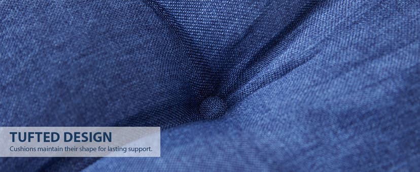 IASEAHK Chair Cushions for Dining Chairs, Seat Cushions for Kitchen Chairs, Indoor Seat Cushions with Ties, Tufted Foam Chair Pads, Non Slip Chair Cushions Set of 4, 15.5" x 15.5" x 4", Navy Blue