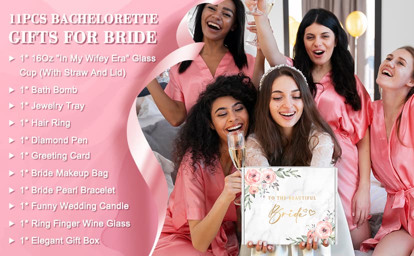 Bridal Shower Gifts for Bride To Be Gift Box Unique Bride Gift for Bachelorette Party Popular Bachelorette Gifts for Brides Just Married Engagement Wedding Presents Set for Women Her Wifey Future Mrs B0FDGQMJFW
