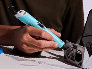 SCRIB3D P1 3D Printing Pen with Display - Includes 3D Pen, 3 Starter Colors of PLA Filament, Stencil Book + Project Guide, and Power adapter