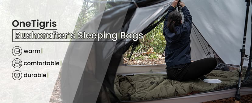 OneTigris Bushcrafter’s Sleeping Bags, Mummy Sleeping Bag for Camping Hiking Backpacking, Survival Gear