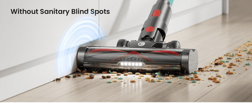 Cordless Vacuum Cleaner, Upgraded 580W 48KPA 65Mins Vacuum Cleaners for Home, Cordless Stick Vacuum Cleaner with Self-Standing and LED Screen, Anti-Tangle Wireless Vacuum for Pet Hair/Carpets/Floors