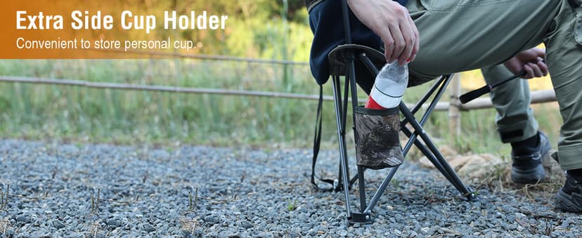 REDCAMP 2 Pack Tripod Hunting Chairs for Blinds, Folding Lightweight Portable Fishing Chair for Adults Hunting Stools with Backrest, Golf Chairs for Spectators, Camo