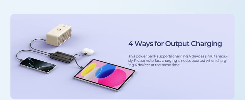 Mini Portable Charger with Built-in Cables 22.5W Fast Charging Power Bank USB-C Small Battery Pack 10000mAh Travel Essential Slim Battery for iPhone 17/16/15/14, Samsung 25/24, and More