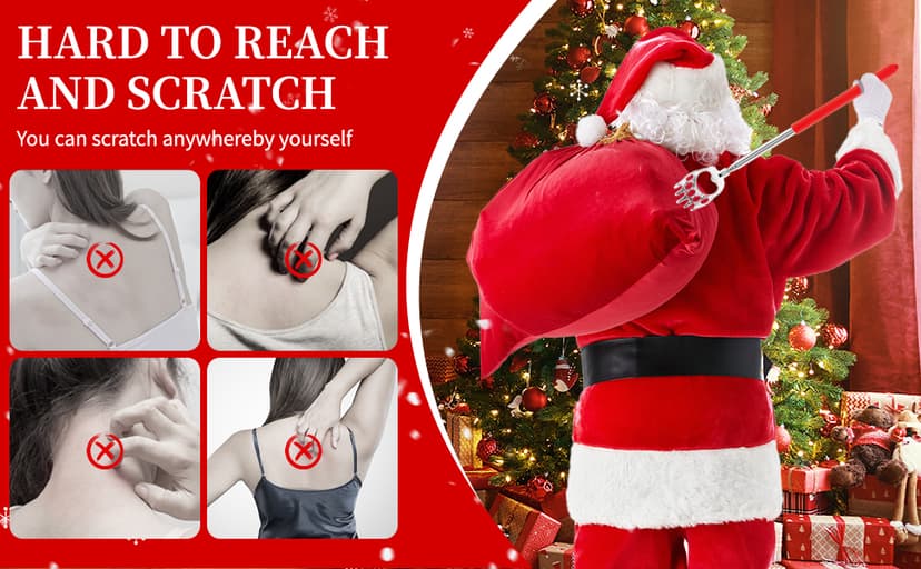 Unique Extendable Back Scratcher Gifts for Women Men Who Have Everything, Ideal Secret Santa Christmas Gifts for Dad Mom Grandma Sister Friends, Stocking Stuffers for Adults Men Women